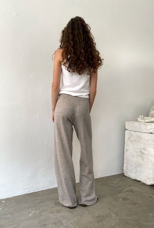 Geifa Knit Pants Beige Melange