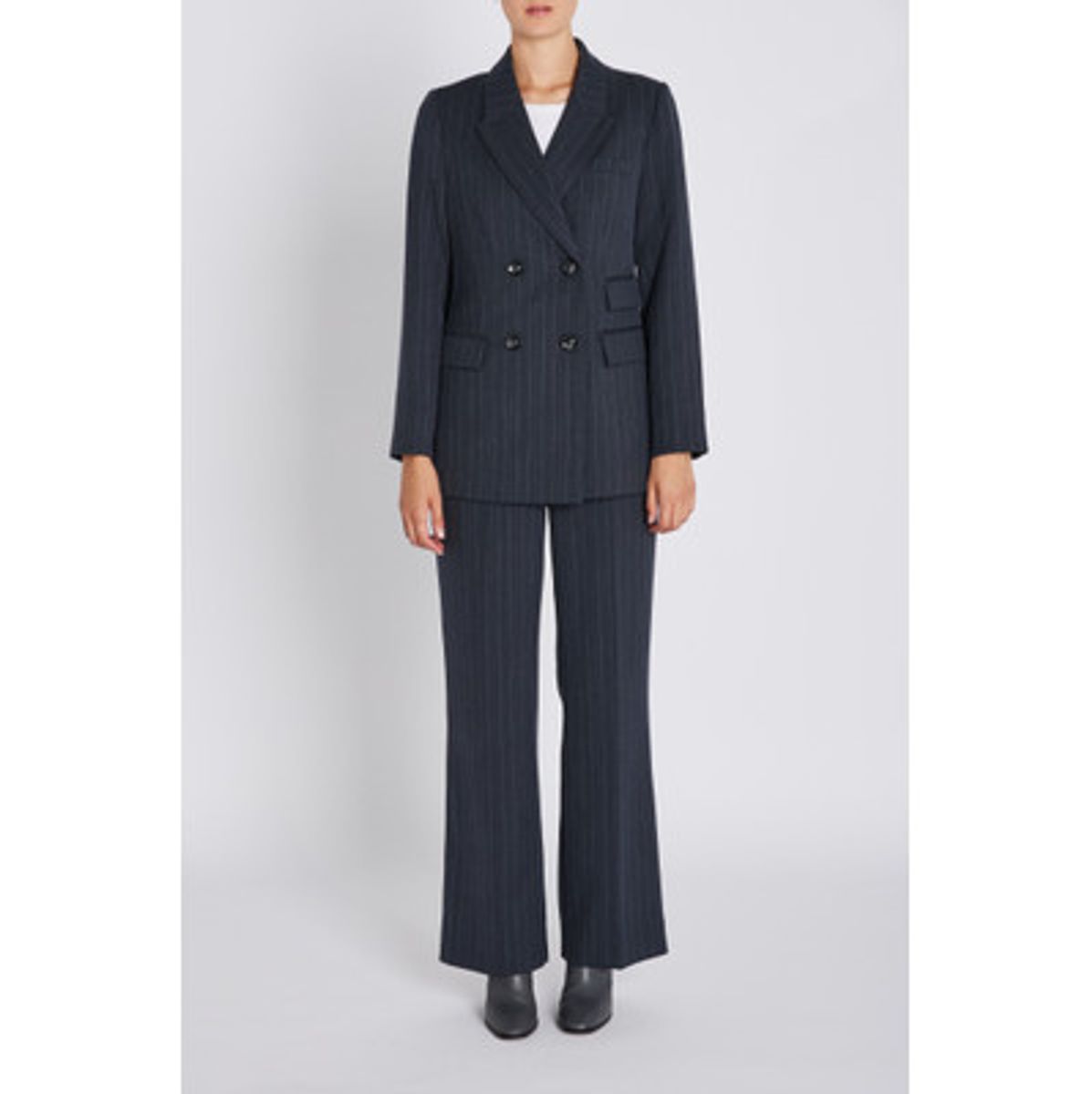 Apricot Linda Blazer Blue Pinstripe